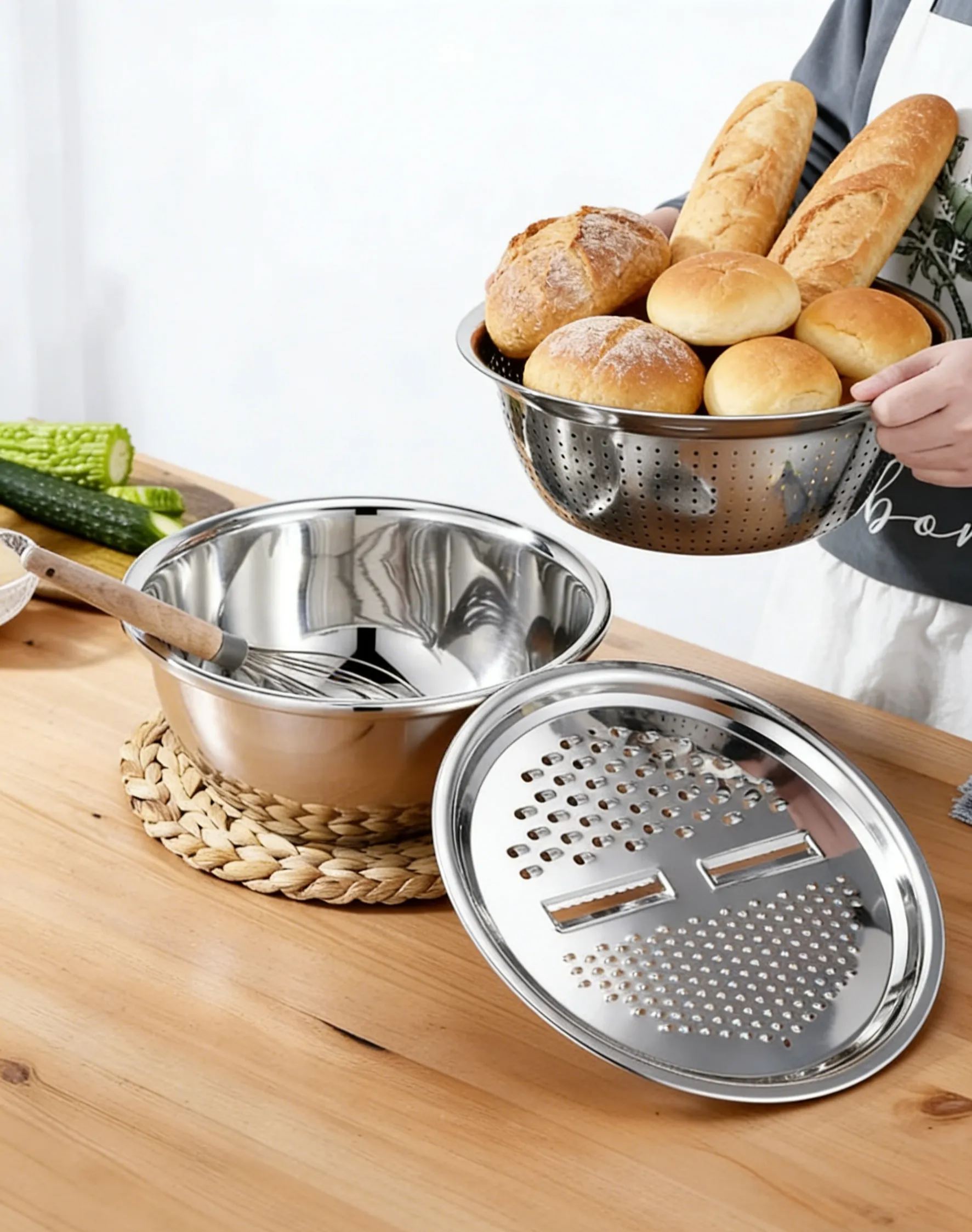 Thickened Stainless Steel Basin With Grater