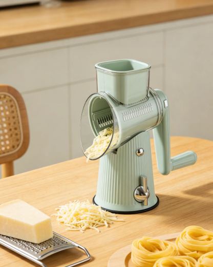 Hand crank multifunctional vegetable cutter