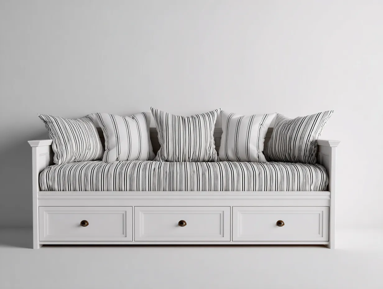 Single bed wood 200x90x85 cm - white - bedroom - classic style with storage-Designoliq