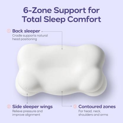 Mellow Sleep |   CloudAlign Pillow + FREE Cooling Pillowcase - Ergonomic Cervical Pillow +Dual-Height Memory Foam with Cooling Pillowcase for Side Back & Stomach Sleepers Best Pillow 2025 Awarded