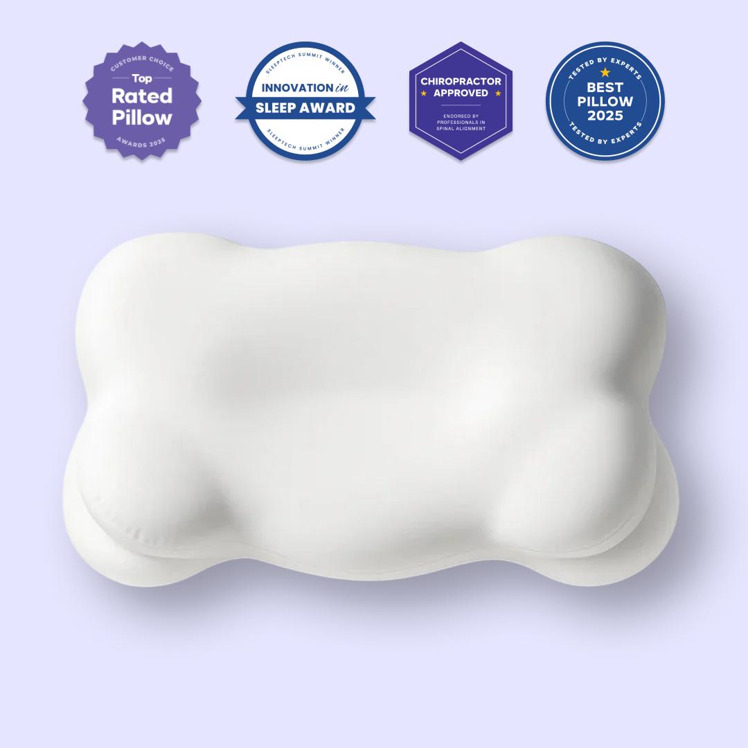 Mellow Sleep |   CloudAlign Pillow + FREE Cooling Pillowcase - Ergonomic Cervical Pillow +Dual-Height Memory Foam with Cooling Pillowcase for Side Back & Stomach Sleepers Best Pillow 2025 Awarded