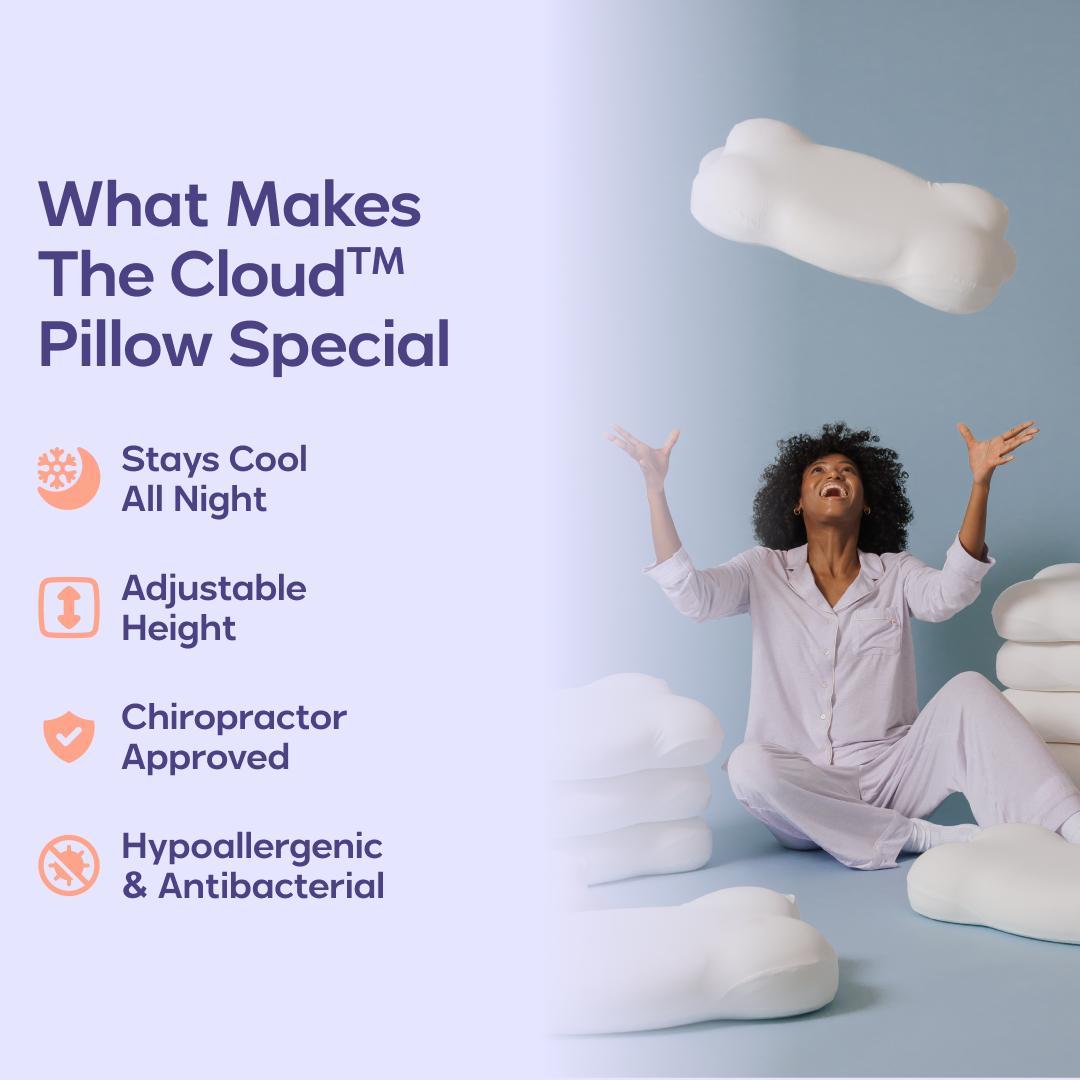 Mellow Sleep |   CloudAlign Pillow + FREE Cooling Pillowcase - Ergonomic Cervical Pillow +Dual-Height Memory Foam with Cooling Pillowcase for Side Back & Stomach Sleepers Best Pillow 2025 Awarded