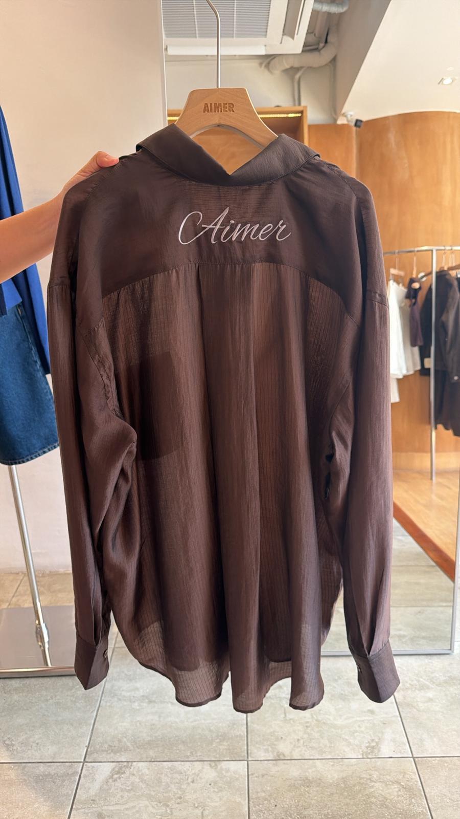 Aimer Embroidery Shirt Brown