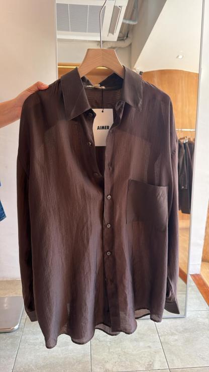 Aimer Embroidery Shirt Brown