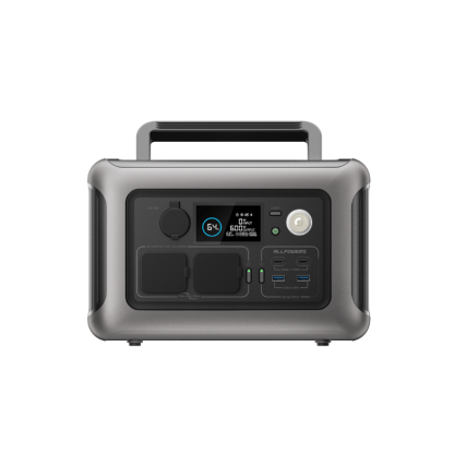 ALLPOWERS R600 outputs with AC sockets and 100W USB-C ports, perfect for WFH laptop and fan setup.