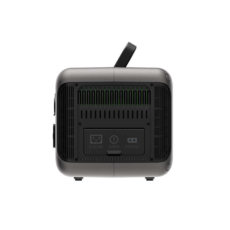 Top view of ALLPOWERS R600 featuring wireless charging pad and sturdy handle for easy carry.