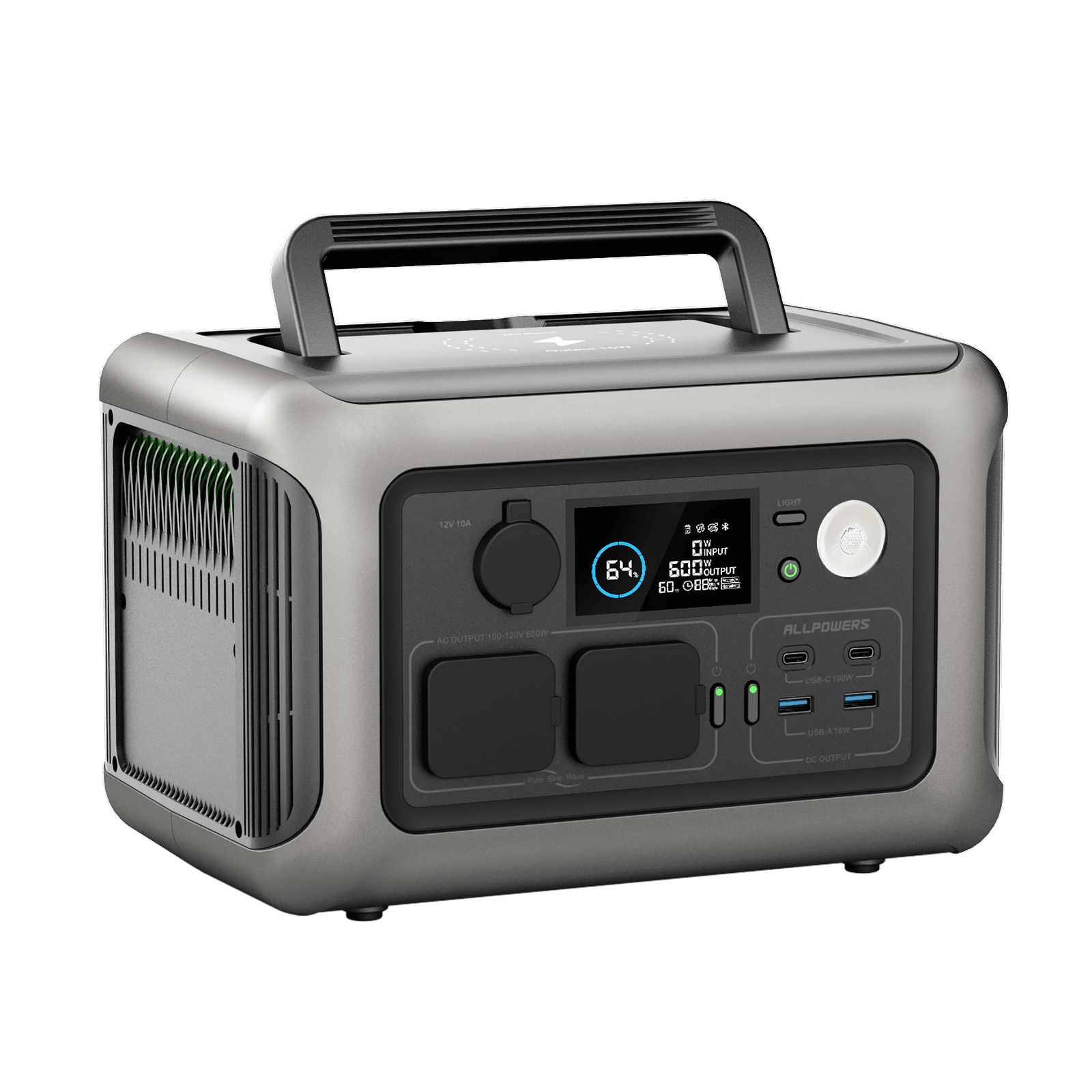 Vista tres cuartos del R600 resaltando el diseño compacto, su bajo peso (5.6KG) y la durabilidad de la cubierta.