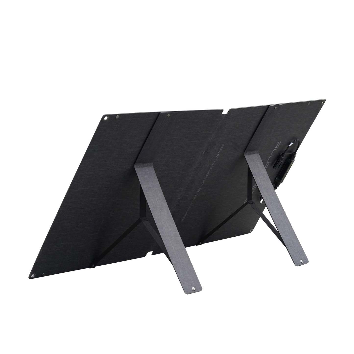 Vista lateral del panel solar SE100, resaltando el material IP68 resistente al agua y polvo.