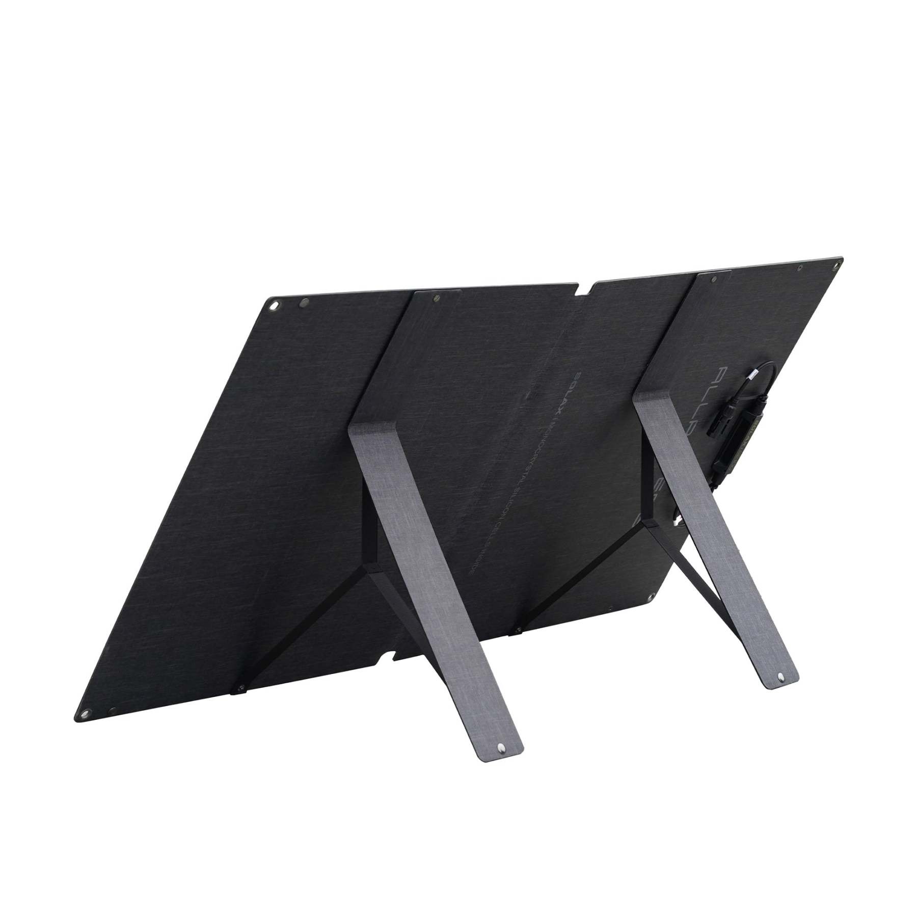 Vista lateral del panel solar SE100, resaltando el material IP68 resistente al agua y polvo.