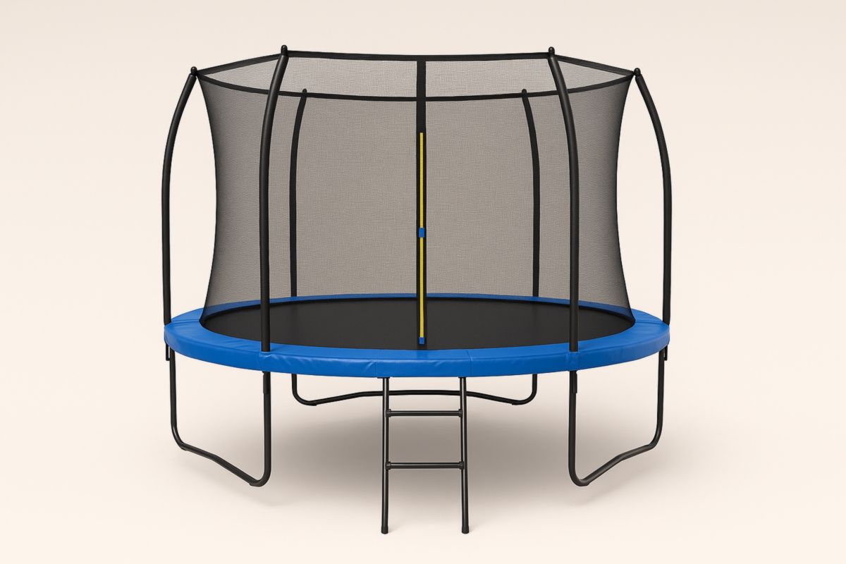 Steel Frame Round Trampoline with Safety Net Blue 305cm-Solanirta
