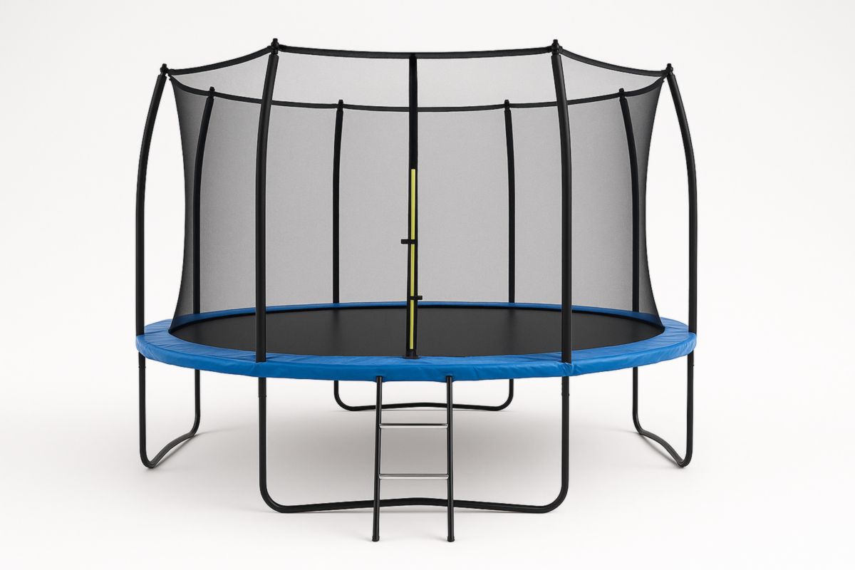 Blue 305cm Round Outdoor Trampoline with Safety Net-Solanirta