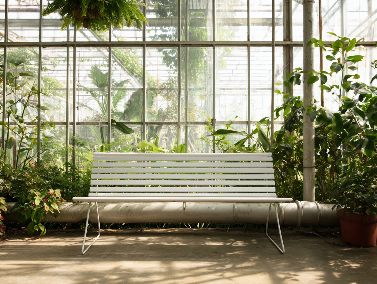 Garden Bench Metal 170x50x82 cm - White - Outdoor Seating - Modern Minimalist Style-Placidara