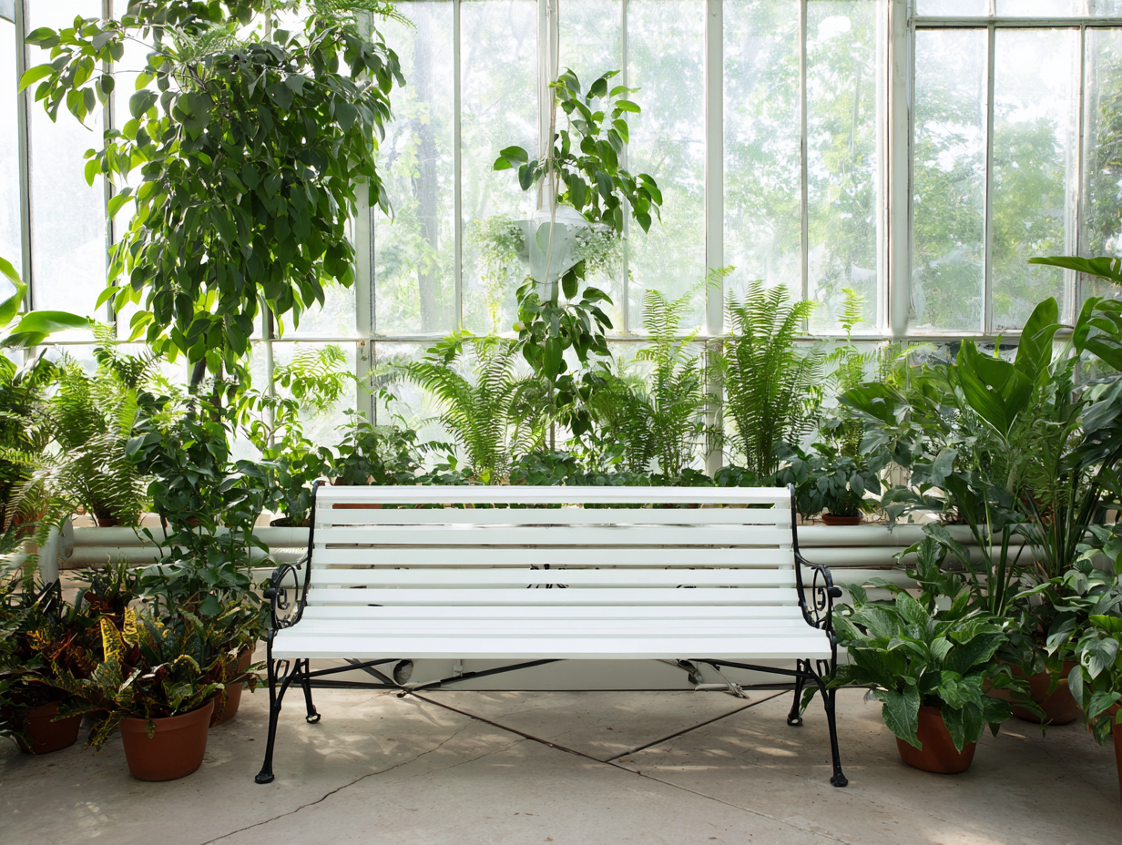 Garden bench metal 165x58x85cm - white - garden use - classic slatted design-Placidara