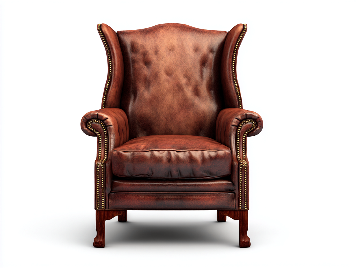 Genuine Leather Armchairs Upholstered 88x82 x108cm - Brown - Living Room Classic Vintage Style-Luxeene