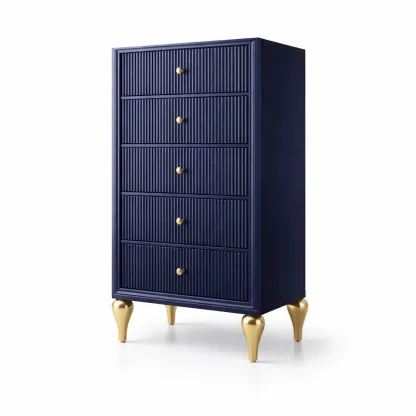 Drawer cabinet Navy with Gold Legs-furonix
