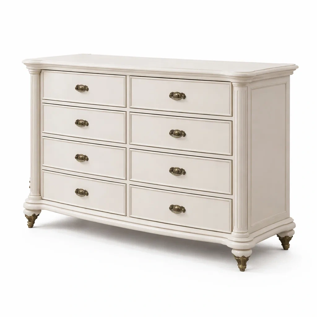 Drawer cabinet Ivory Wood with Eight Drawers-furonix