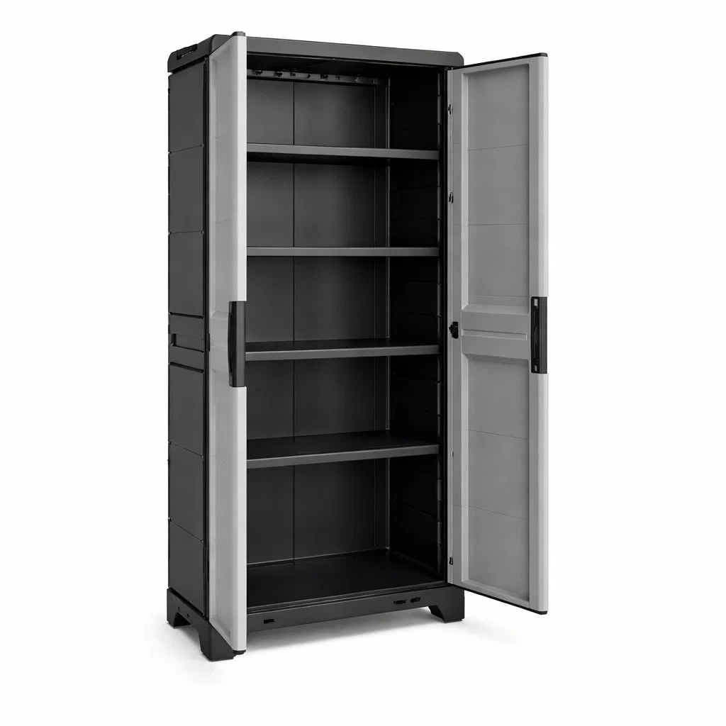 Garage storage cabinet Tall Plastic with Adjustable Shelves-furonix