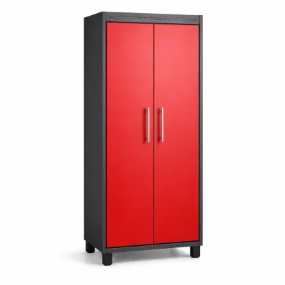 Garage storage cabinet Metal with Red Doors and Stainless Steel Handles-furonix