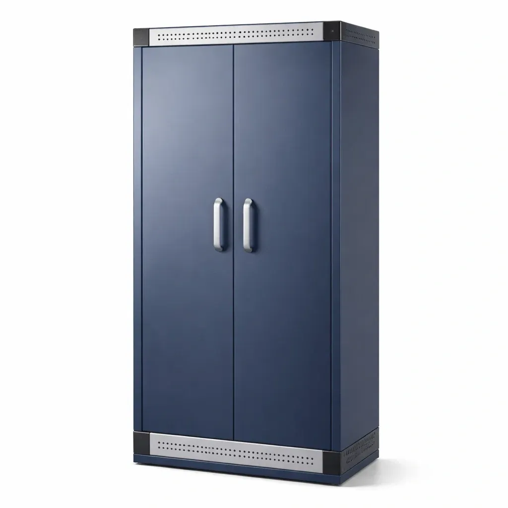Garage storage cabinet Blue Steel Two-Door with Adjustable Shelves-furonix