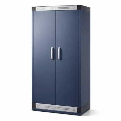 Garage storage cabinet Blue Steel Two-Door with Adjustable Shelves-furonix