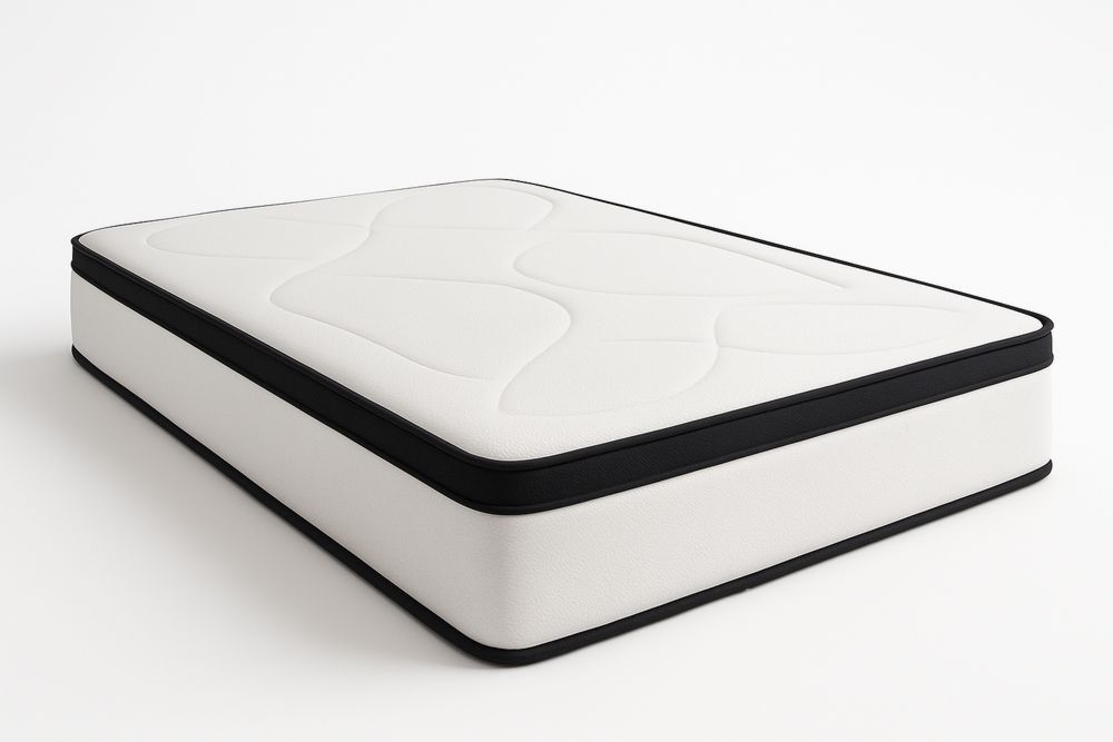 Queen Size Innerspring Mattress White/Black 153cm x 203cm x 30cm