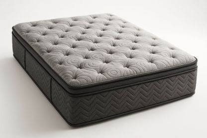 Queen Size Pillow Top Mattress Grey Memory Foam Spring Hybrid 203cm x 152cm