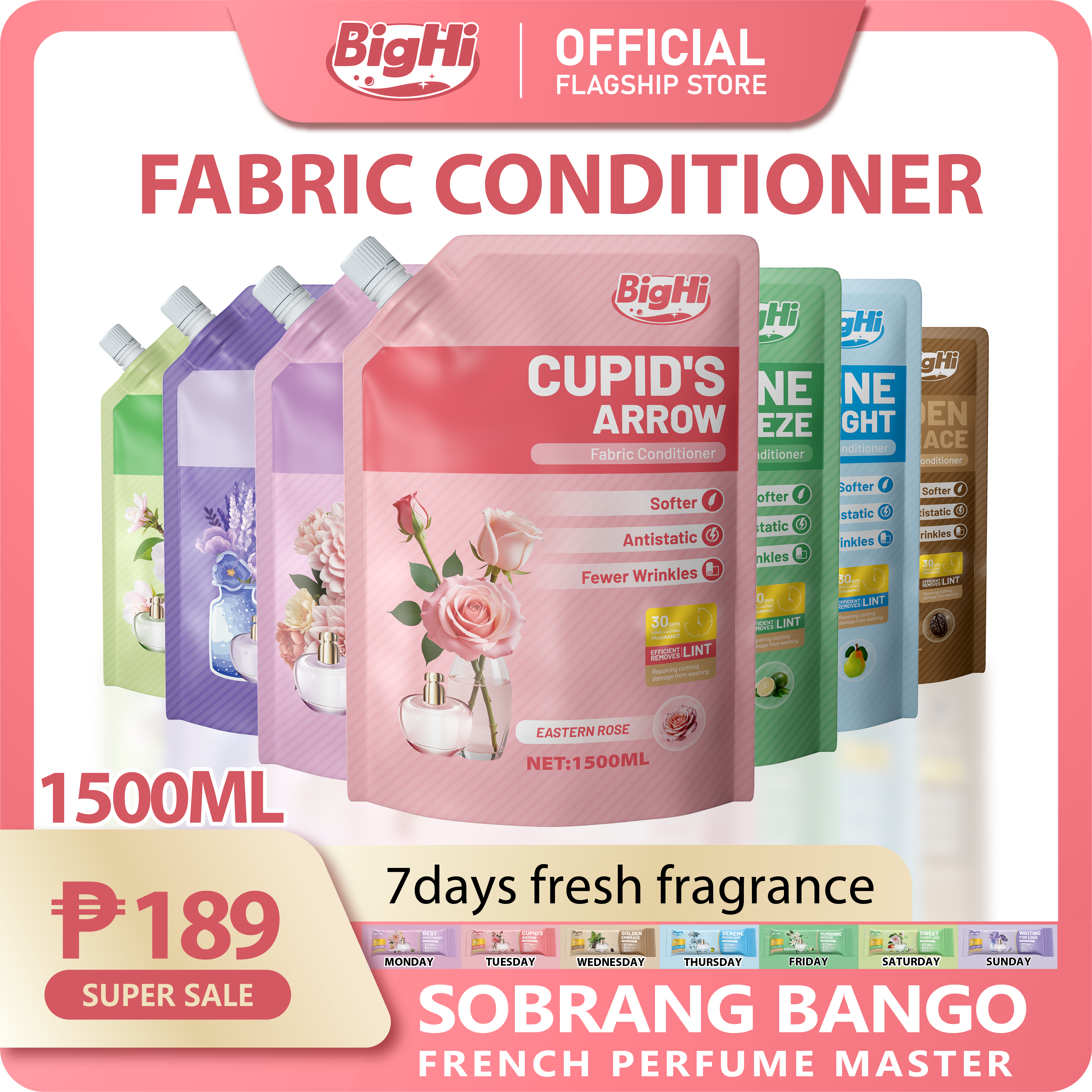 BigHi 1500ML Fabric Conditioner Cupid's Arrow Eastern Rose Scent