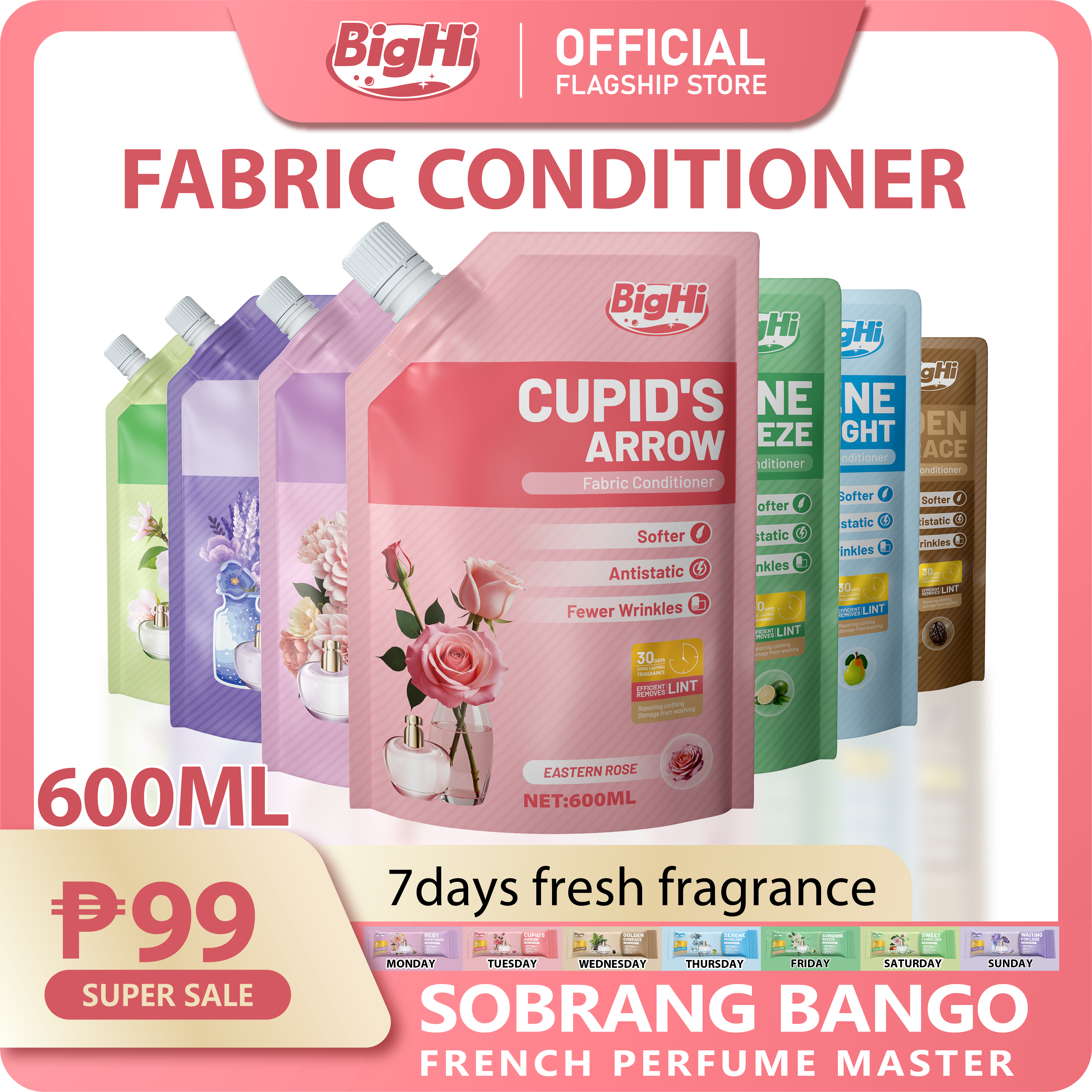 BigHi 600ML Fabric Conditioner Cupid's Arrow Eastern Rose Scent