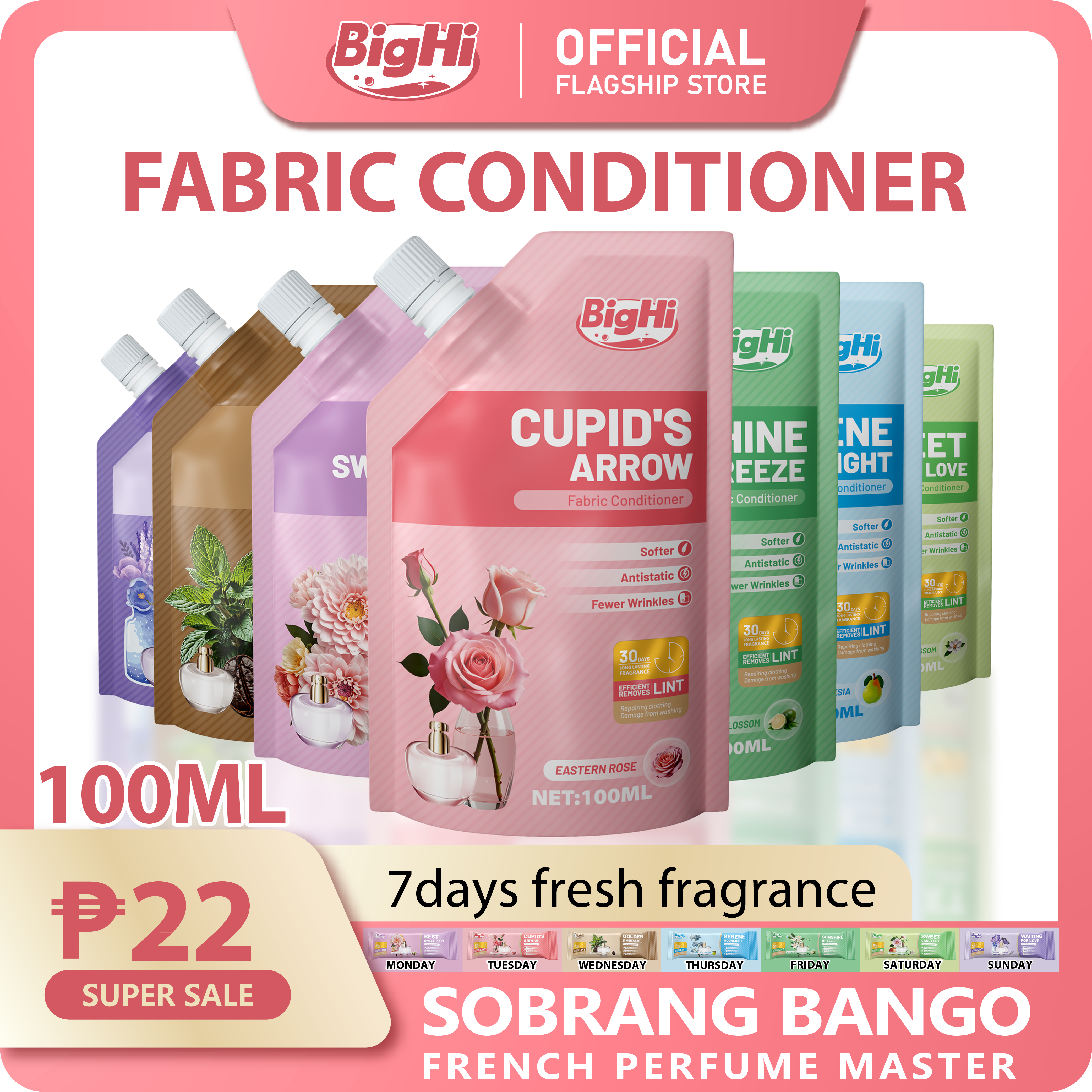 BigHi 100ML Fabric Conditioner Cupid's Arrow Eastern Rose Scent