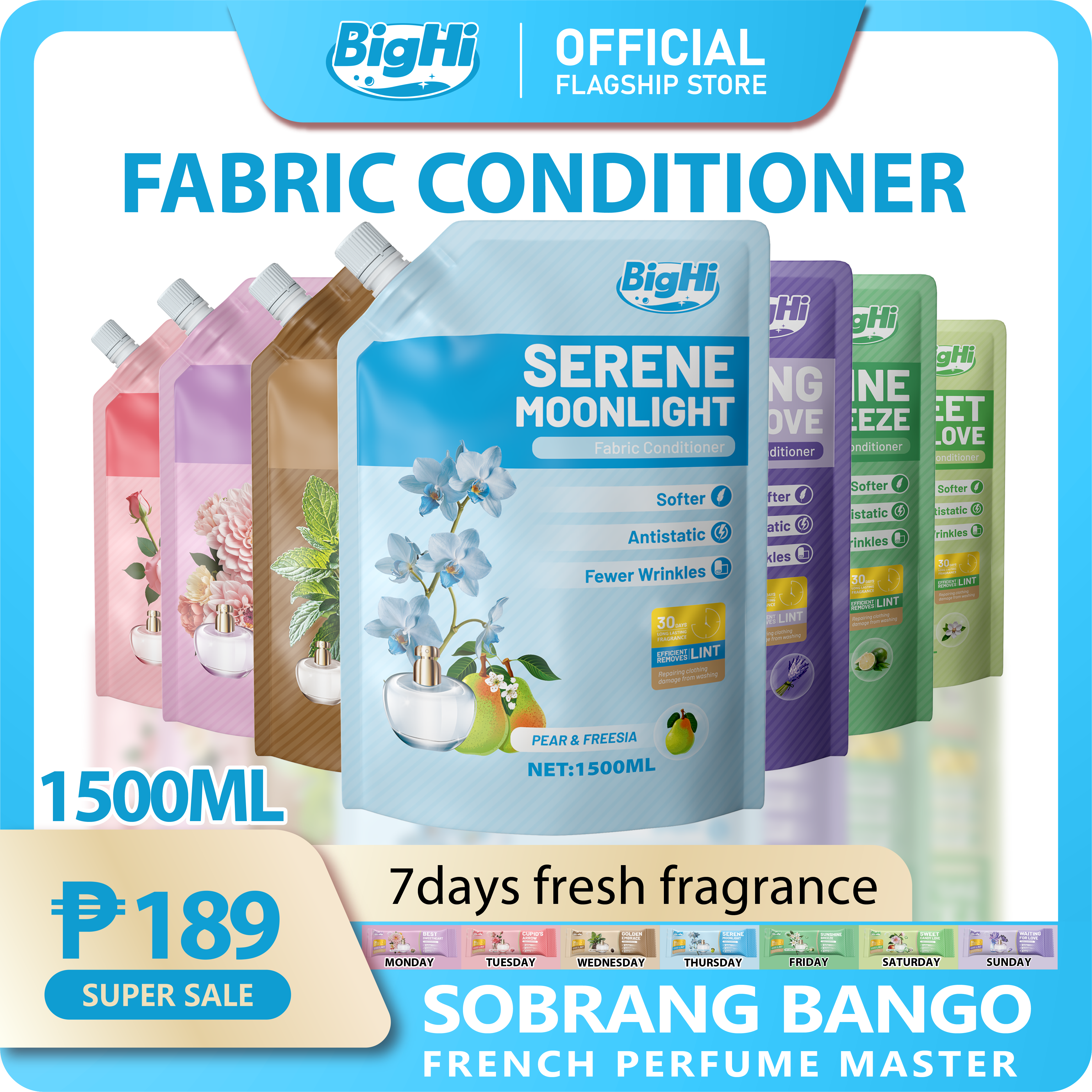 BigHi 1500ML Fabric Conditioner Serene Moonlight Pear and Freesia Scent