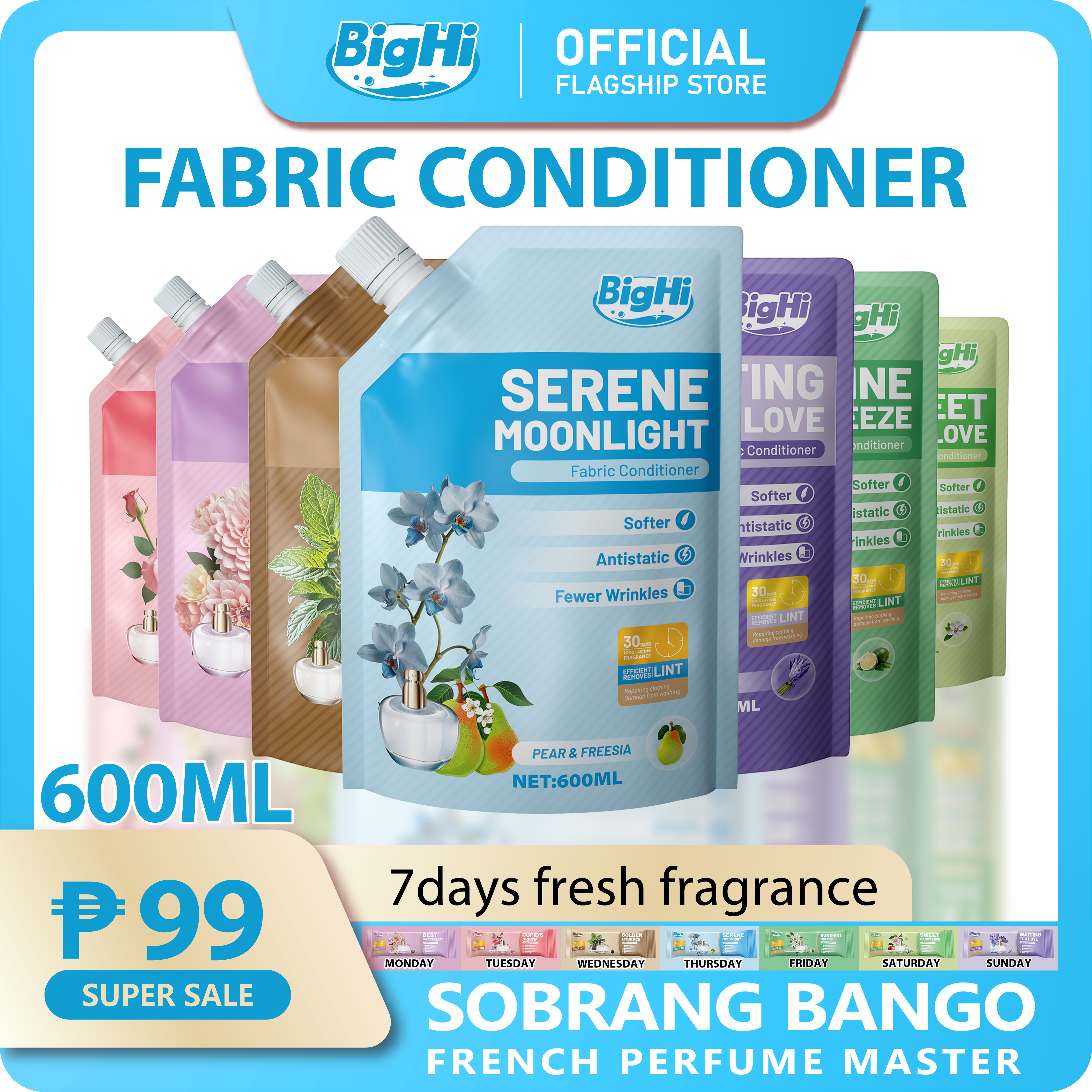 BigHi 600ML Fabric Conditioner Serene Moonlight Pear and Freesia Scent