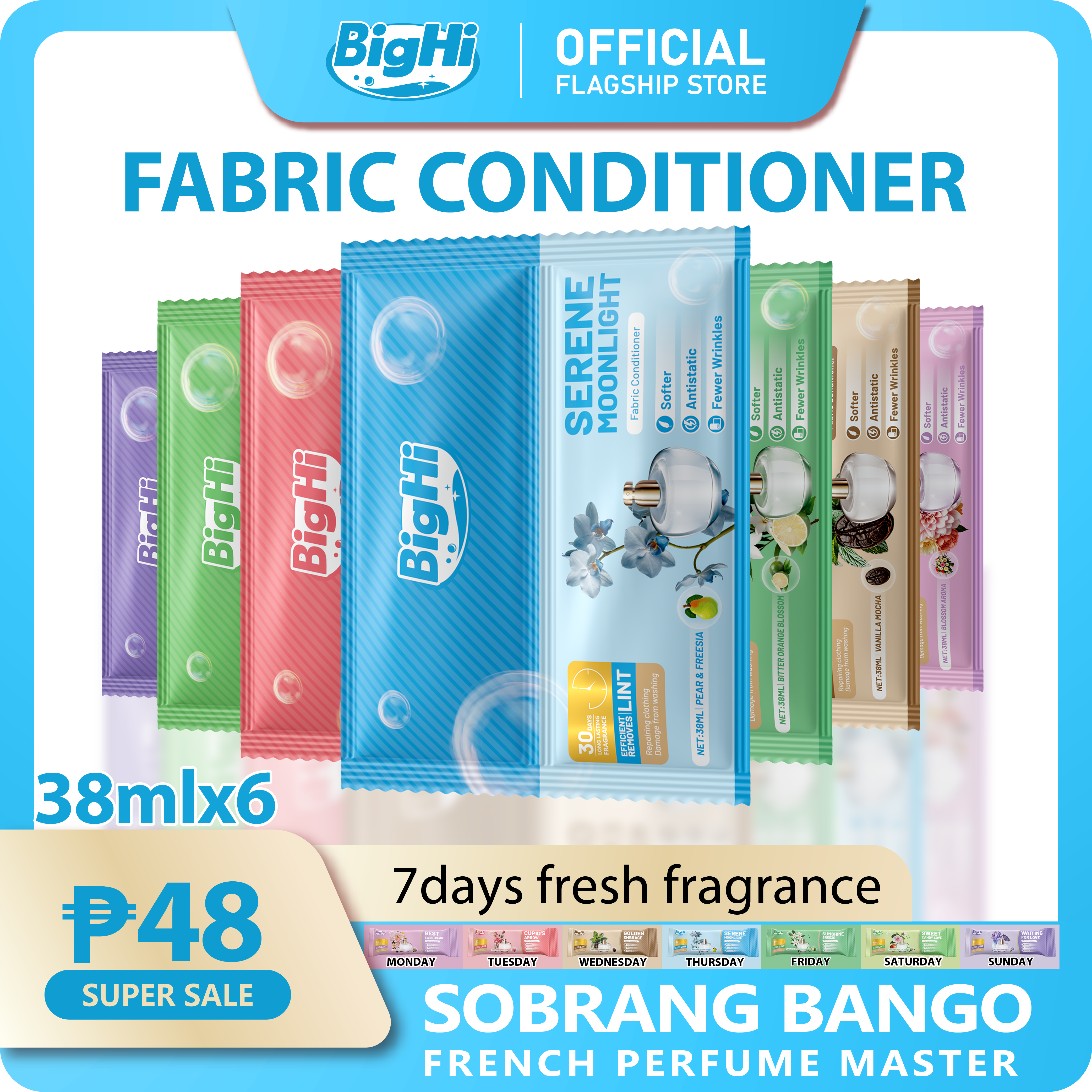 BigHi 38MLx6 Fabric Conditioner Serene Moonlight Pear and Freesia Scent