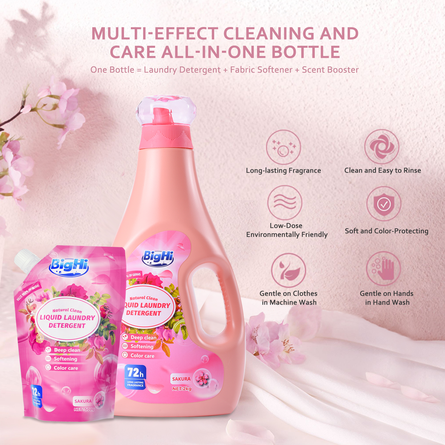 BigHi 500G Liquid Laundry Detergent Sakura Scents