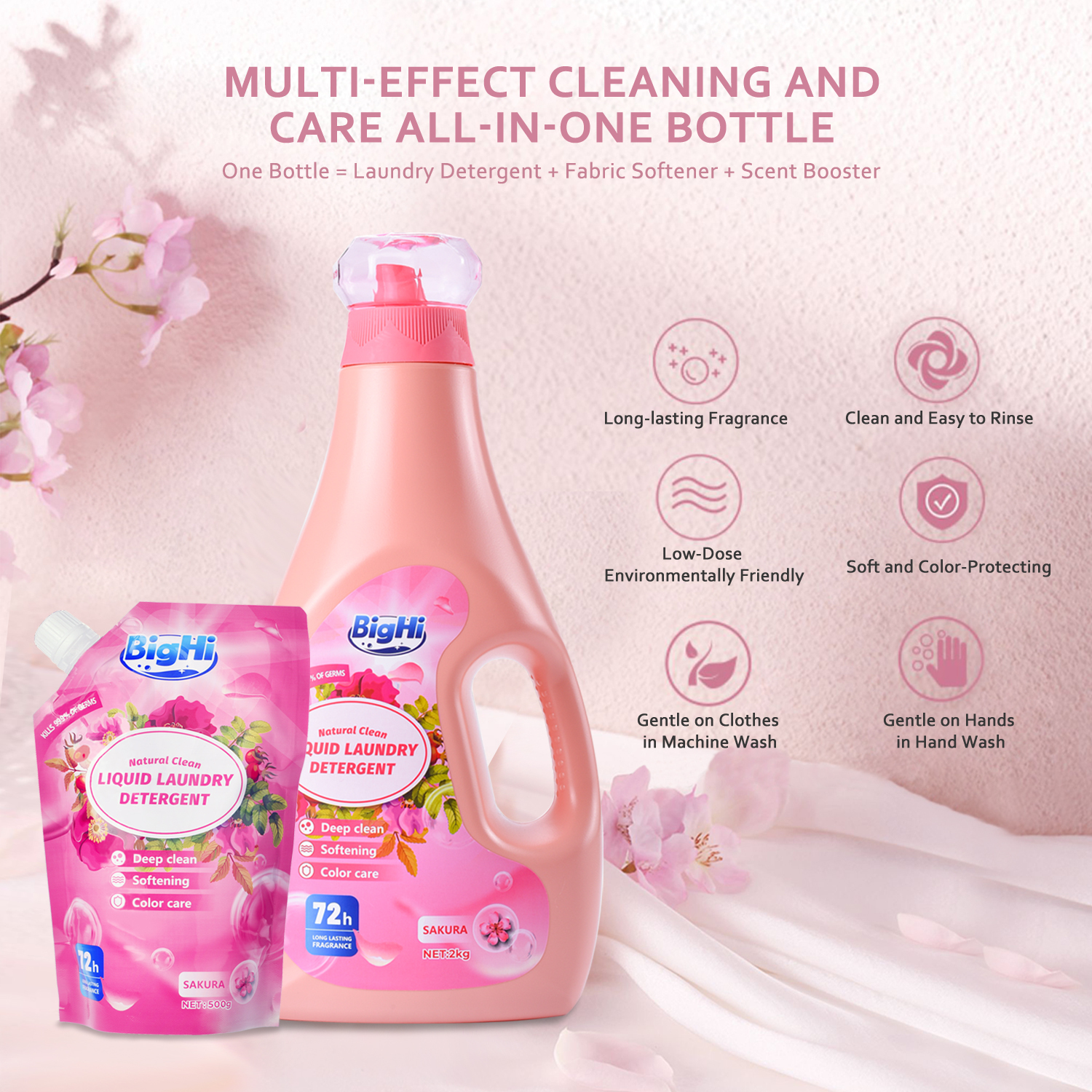 BigHi 500G Liquid Laundry Detergent Sakura Scents