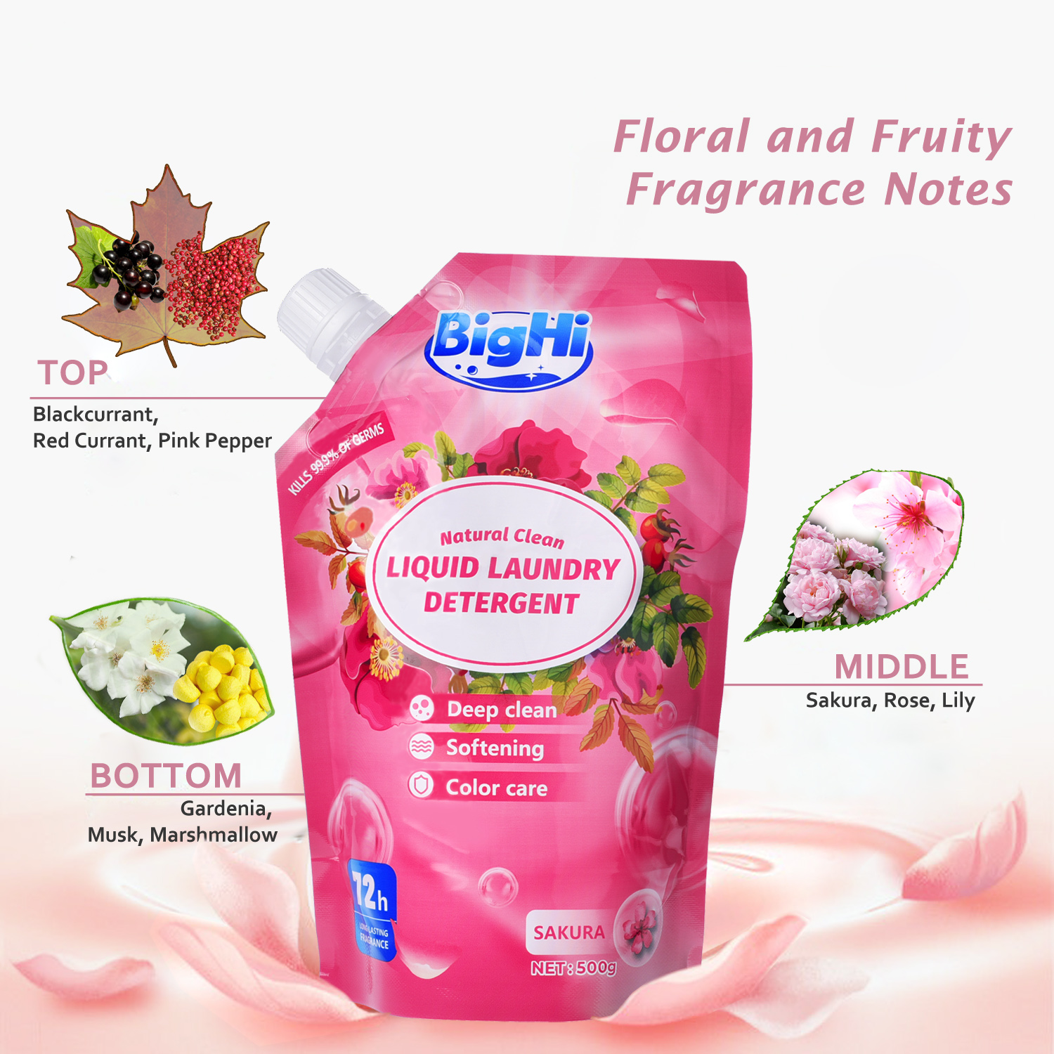 BigHi 500G Liquid Laundry Detergent Sakura Scents