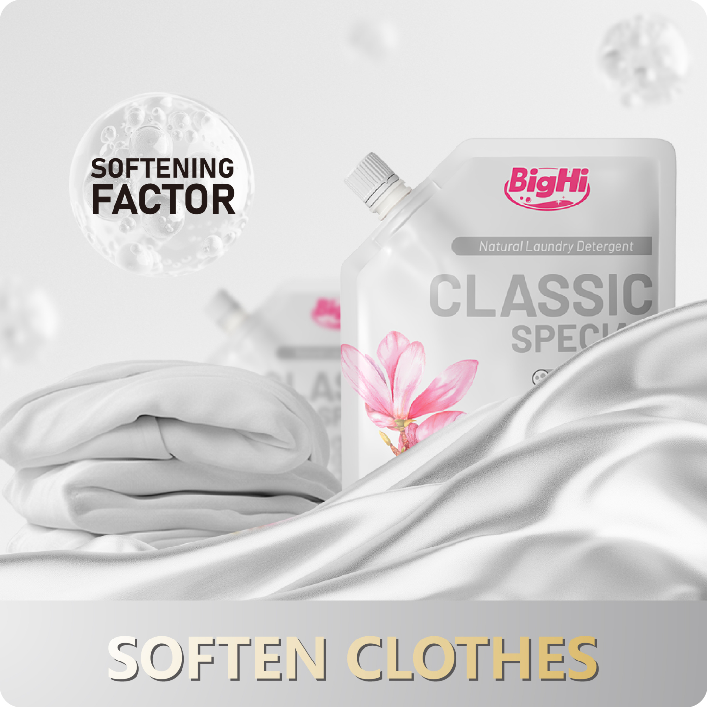 BigHi 500G Liquid Laundry Detergent Classic Special Magnolia Scents