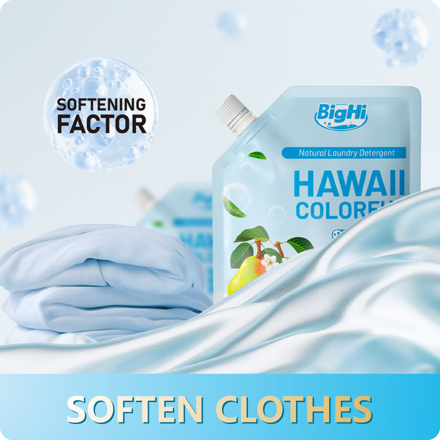 BigHi 500G Liquid Laundry Detergent Hawaii Colorful Pear Scents