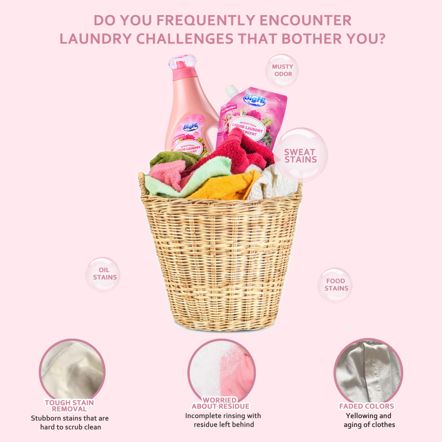BigHi 500G Liquid Laundry Detergent Sakura Scents