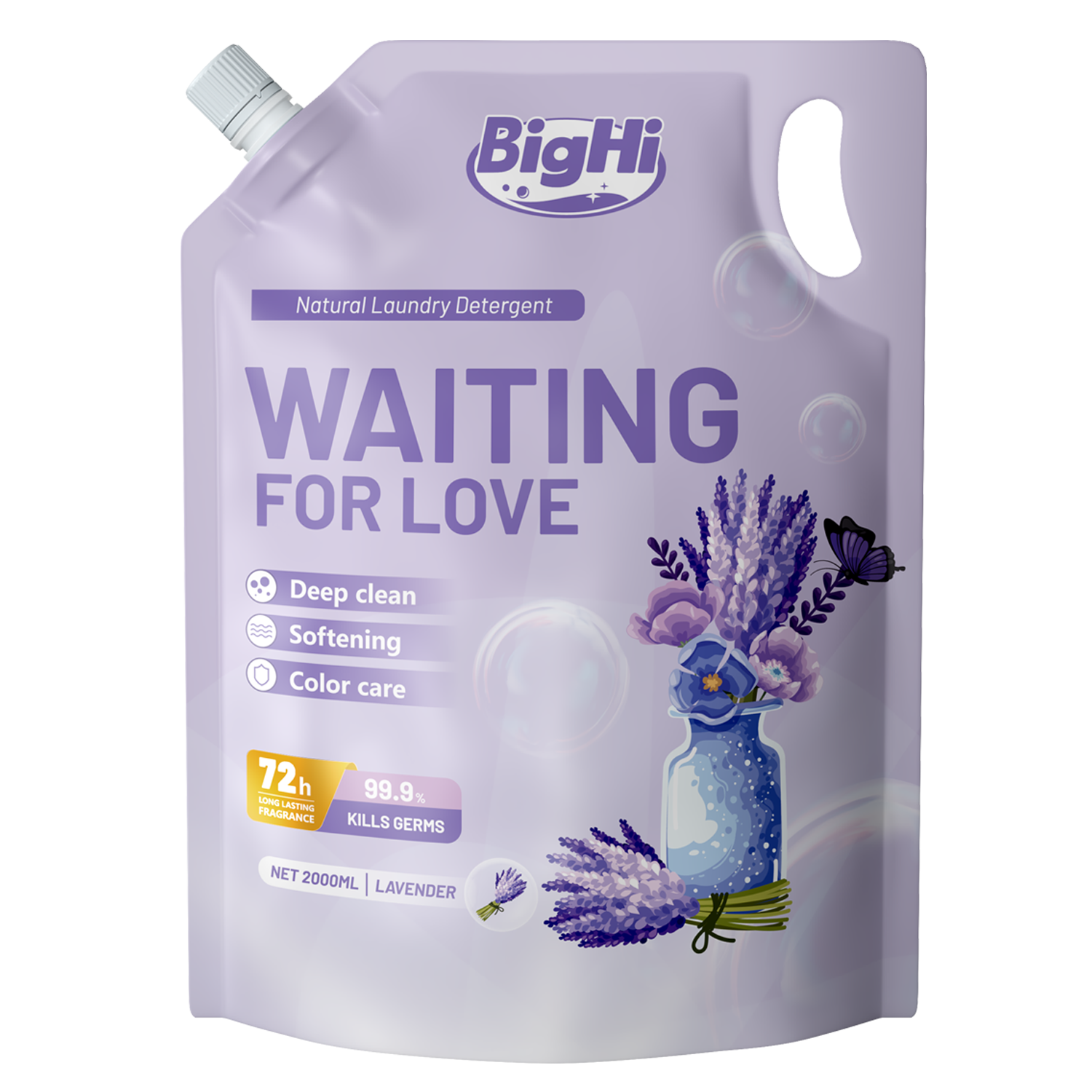 BigHi 2000ML Liquid Laundry Detergent Waiting For Love Lavender Scent