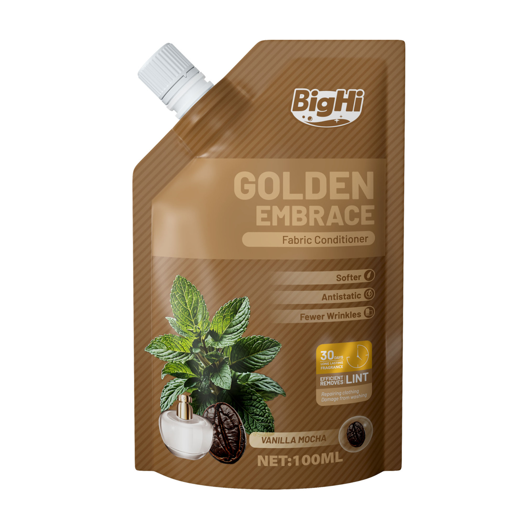BigHi 1500ML Fabric Conditioner Golden Embrace Vanilla Mocha Scent