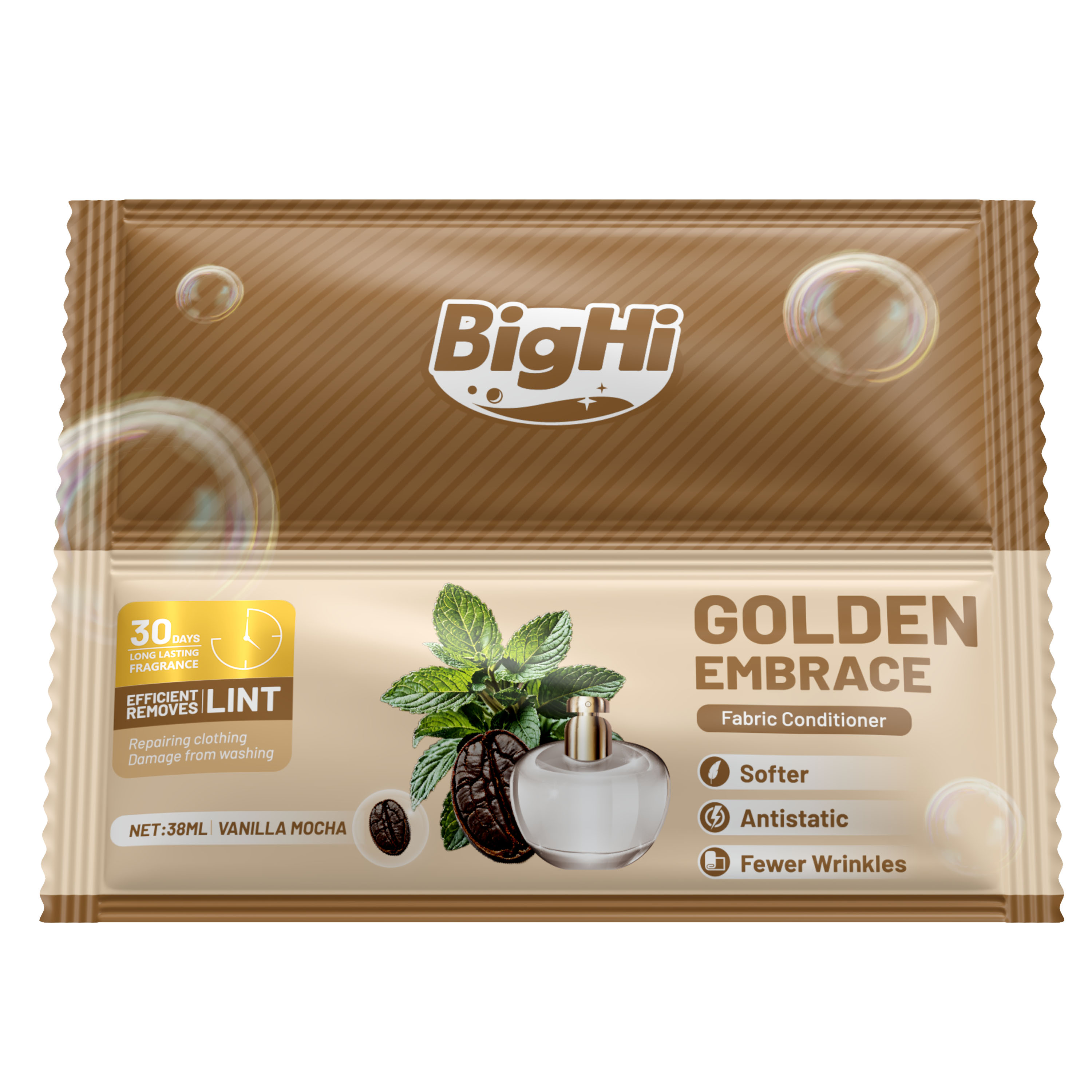 BigHi 38ML Fabric Conditioner Golden Embrace Vanilla Mocha Scent 