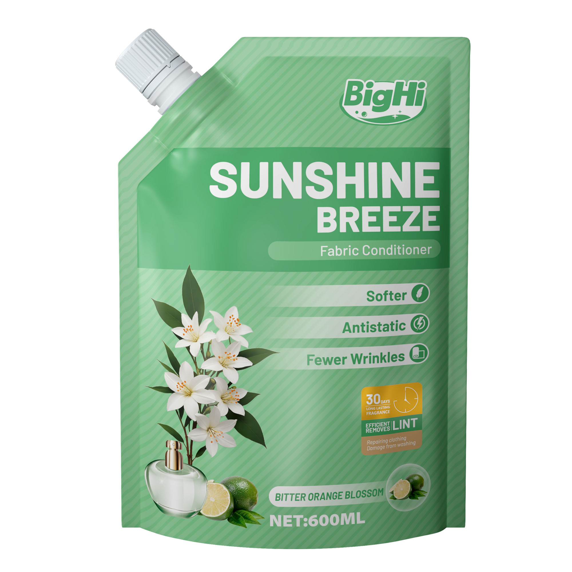 BigHi 600ML Fabric Conditioner Sunshine Breeze Bitter Orange Blossom Scent