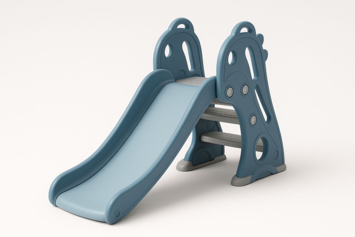 Children's Slide Blue Plastic Indoor Outdoor Playset-Giardinoincanto