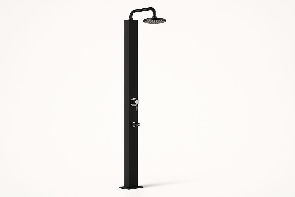 Aluminium Outdoor Shower Black-Giardinoincanto