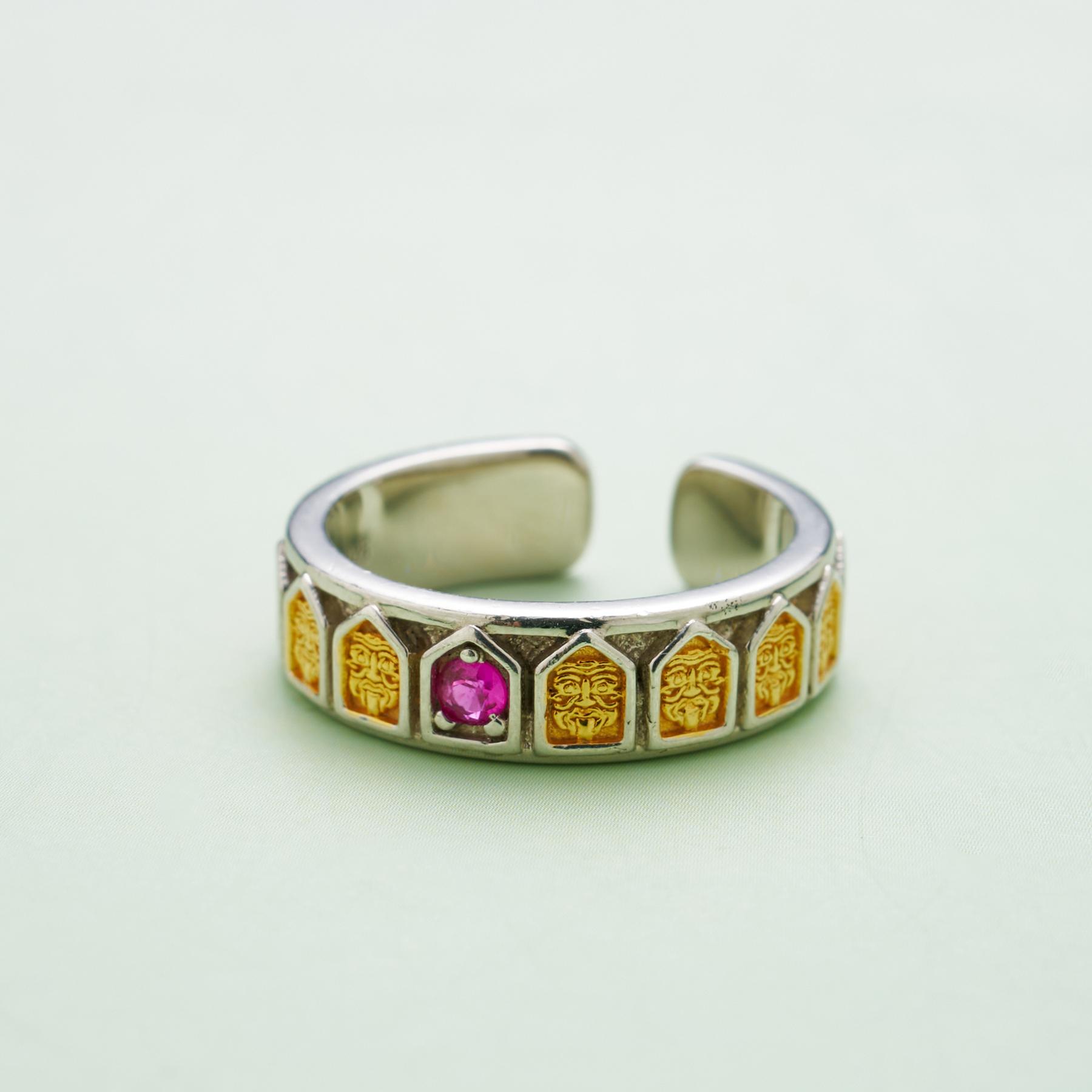 ds925銀戒指-紮基拉姆開扣戒｜修行守護唐卡珠寶?療癒隨身佩戴 唐卡修行療癒吊墜