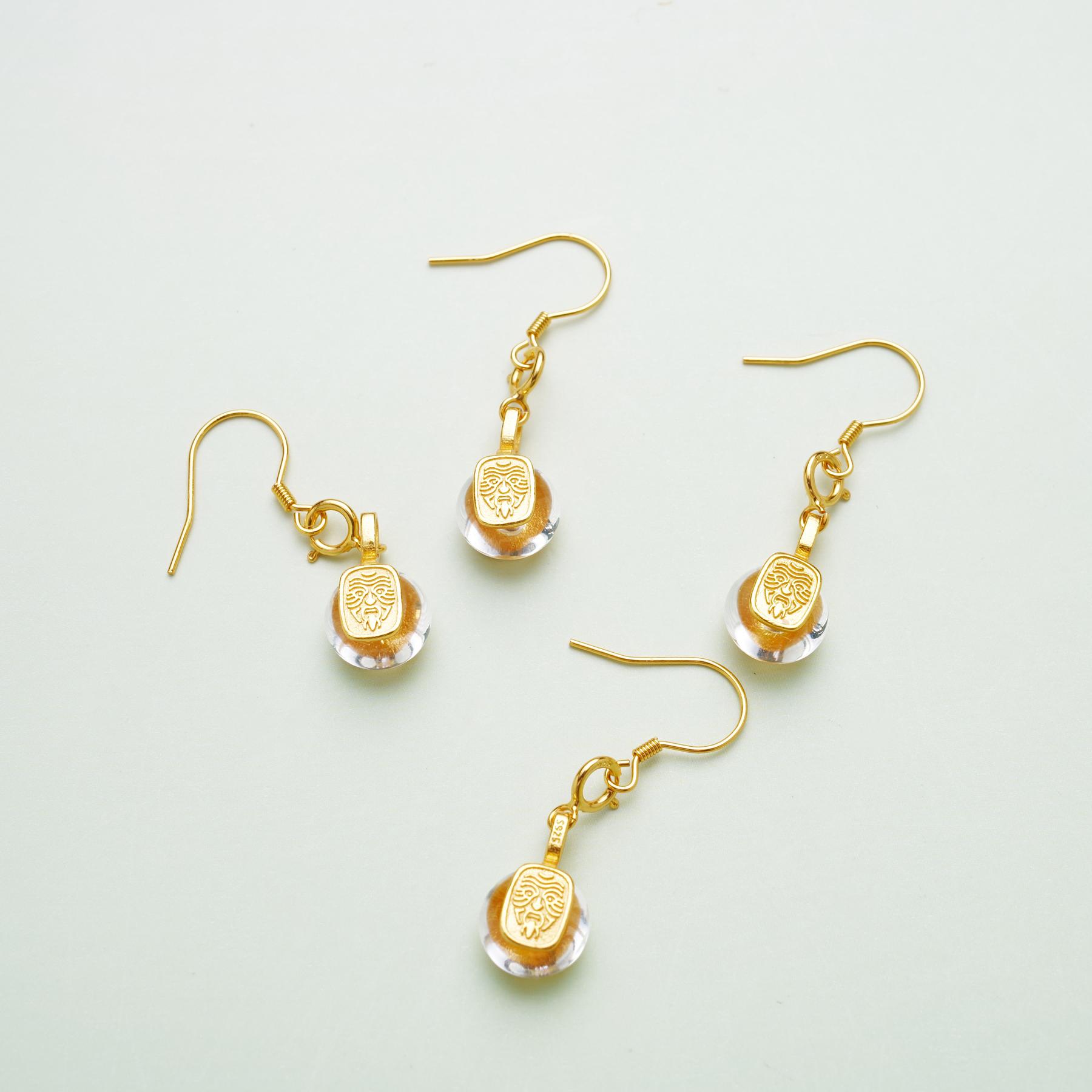 ds925水晶耳墜-紮基拉姆白水晶耳鉤9-｜修行守護唐卡珠寶?療癒隨身佩戴 唐卡修行療癒吊墜