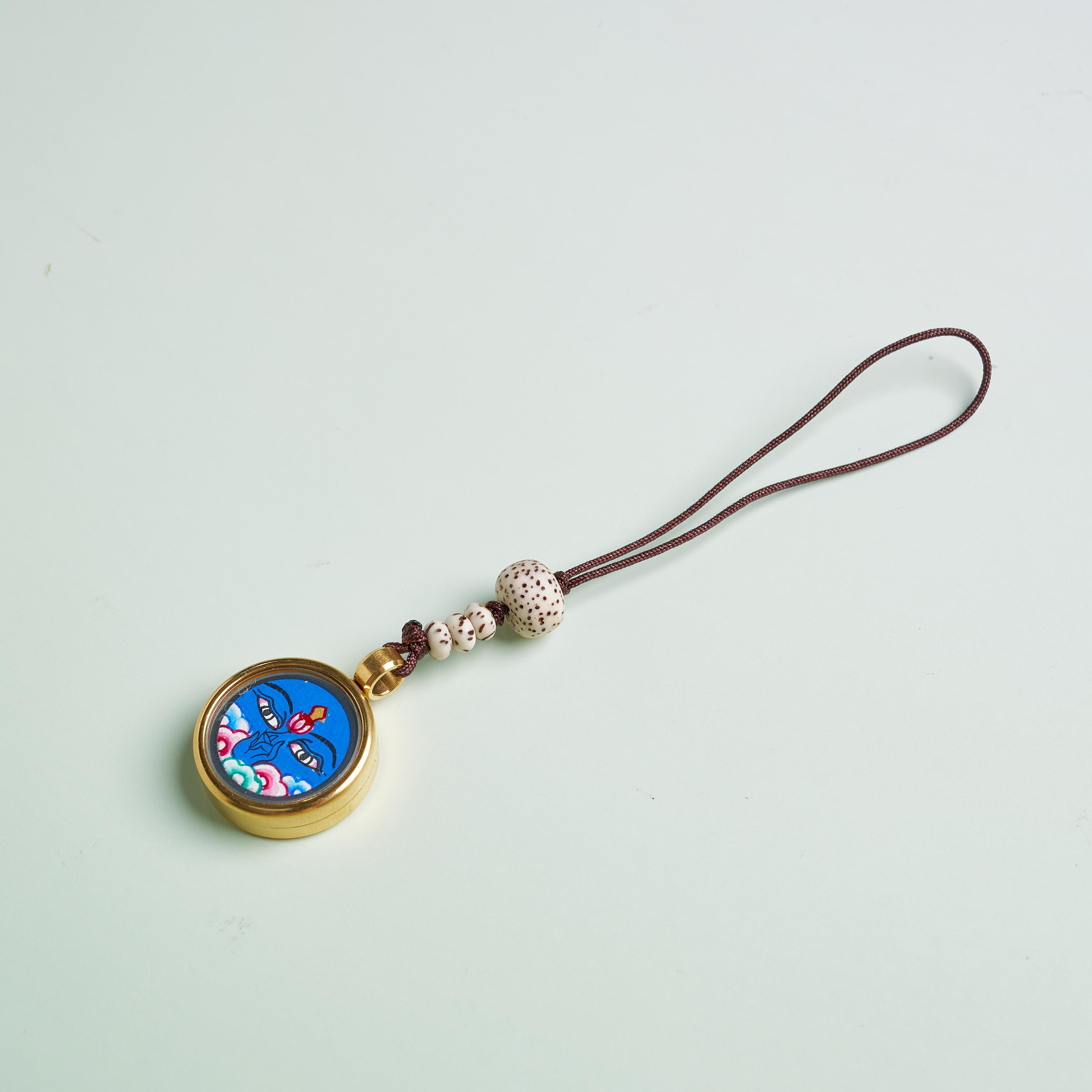 唐卡掛件-虛空藏守護神佛眼菩提手機掛包掛｜修行守護唐卡珠寶?療癒隨身佩戴 唐卡修行療癒吊墜