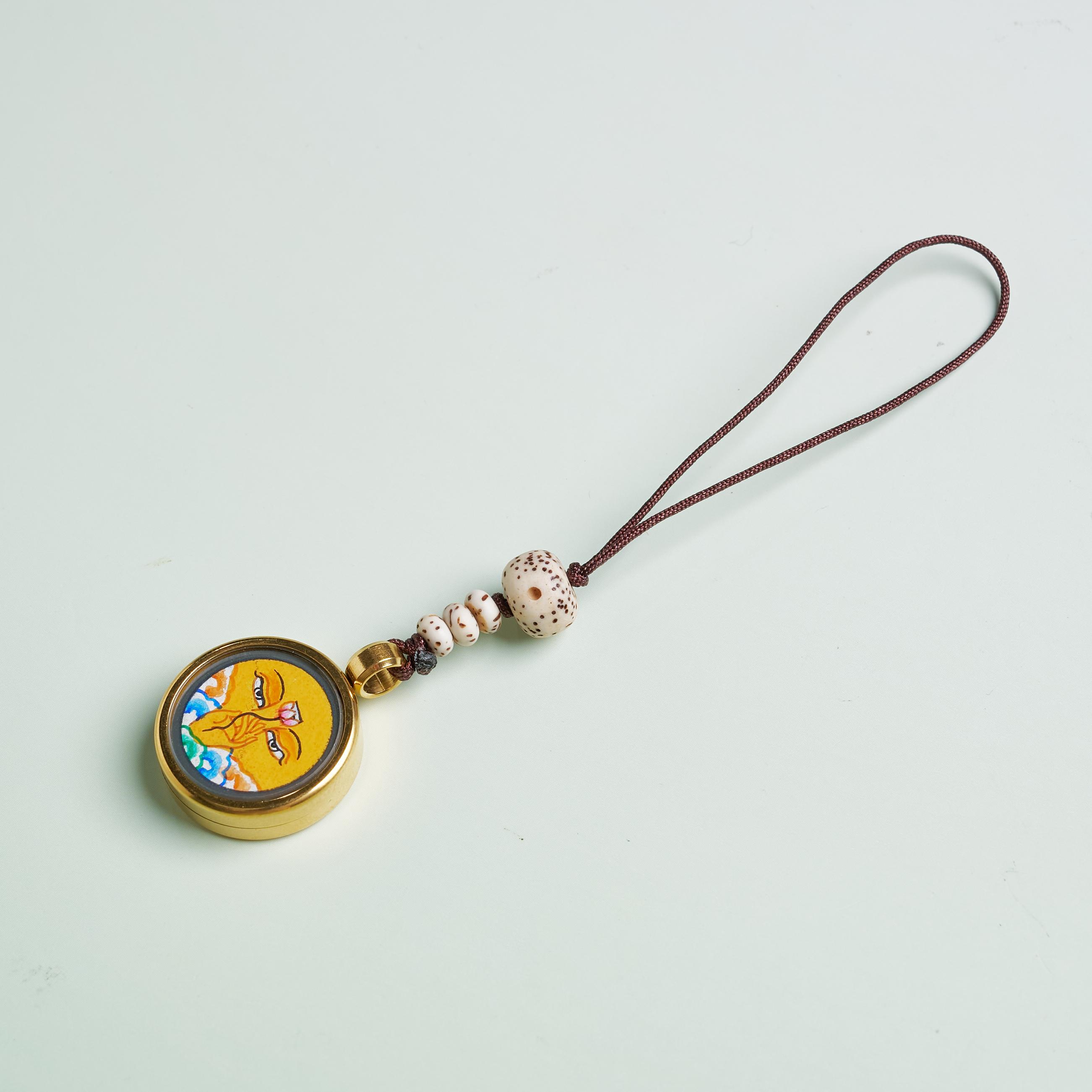 唐卡掛件-文殊菩薩守護神佛眼菩提手機掛包掛｜修行守護唐卡珠寶?療癒隨身佩戴 唐卡修行療癒吊墜