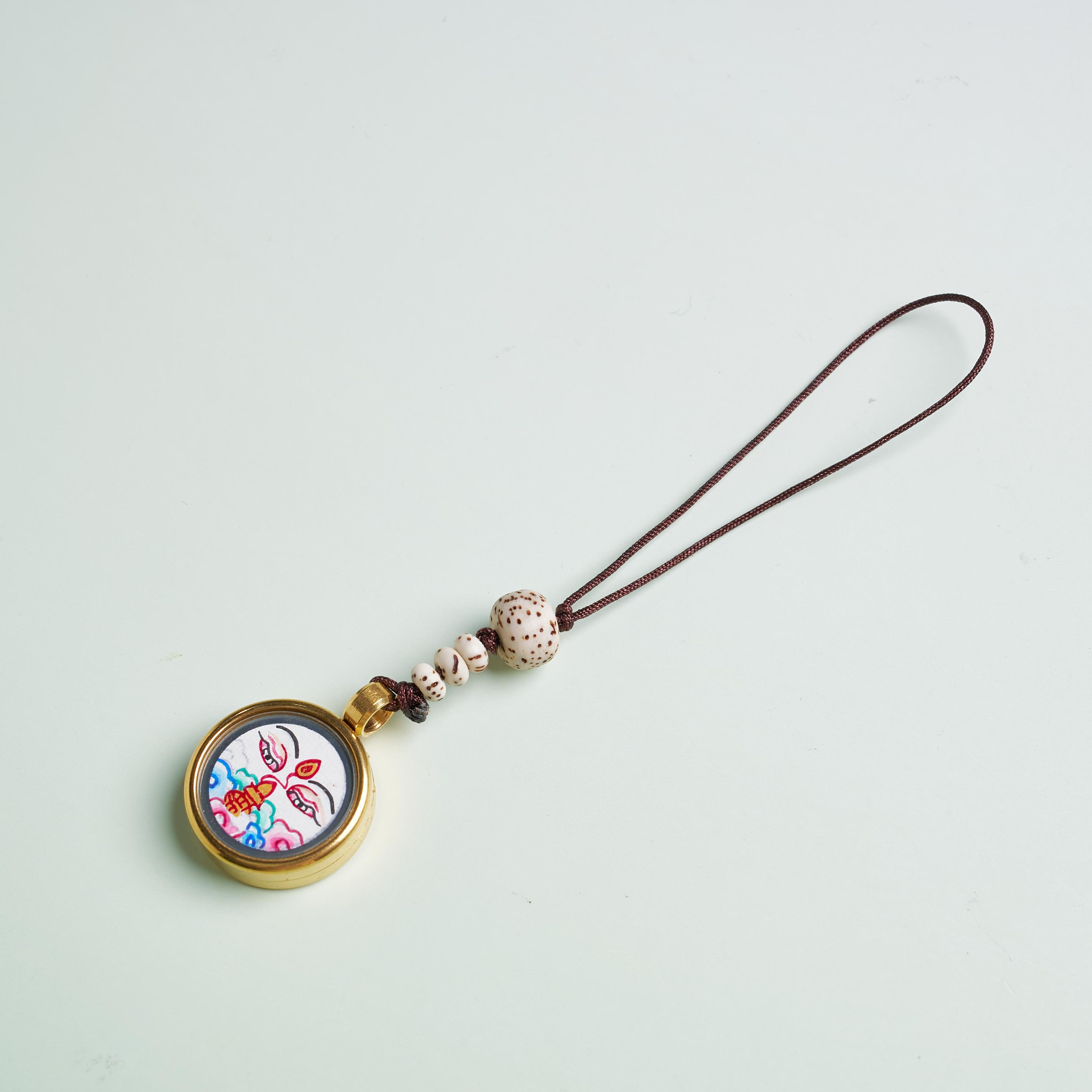 唐卡掛件-普賢菩薩守護神佛眼菩提手機掛包掛｜修行守護唐卡珠寶?療癒隨身佩戴 唐卡修行療癒吊墜