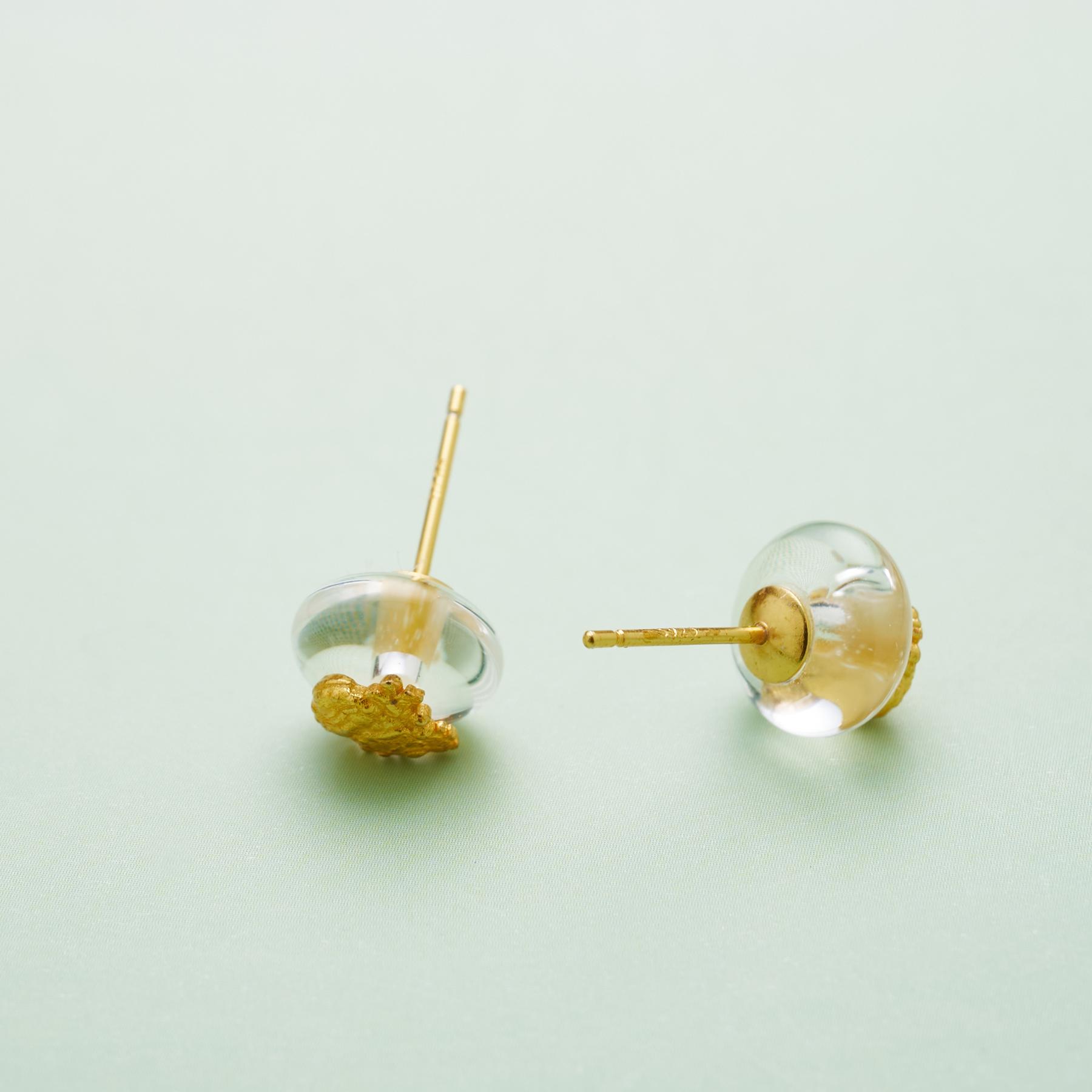 ds925水晶耳墜-黃財神白水晶耳釘9-｜修行守護唐卡珠寶?療癒隨身佩戴 唐卡修行療癒吊墜